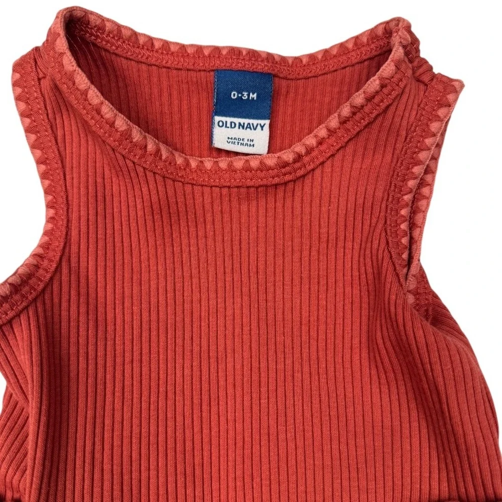 Old Navy Baby Dress Bodysuit 0-3M Ruffle Bottom Romper Burnt Orange 306‎